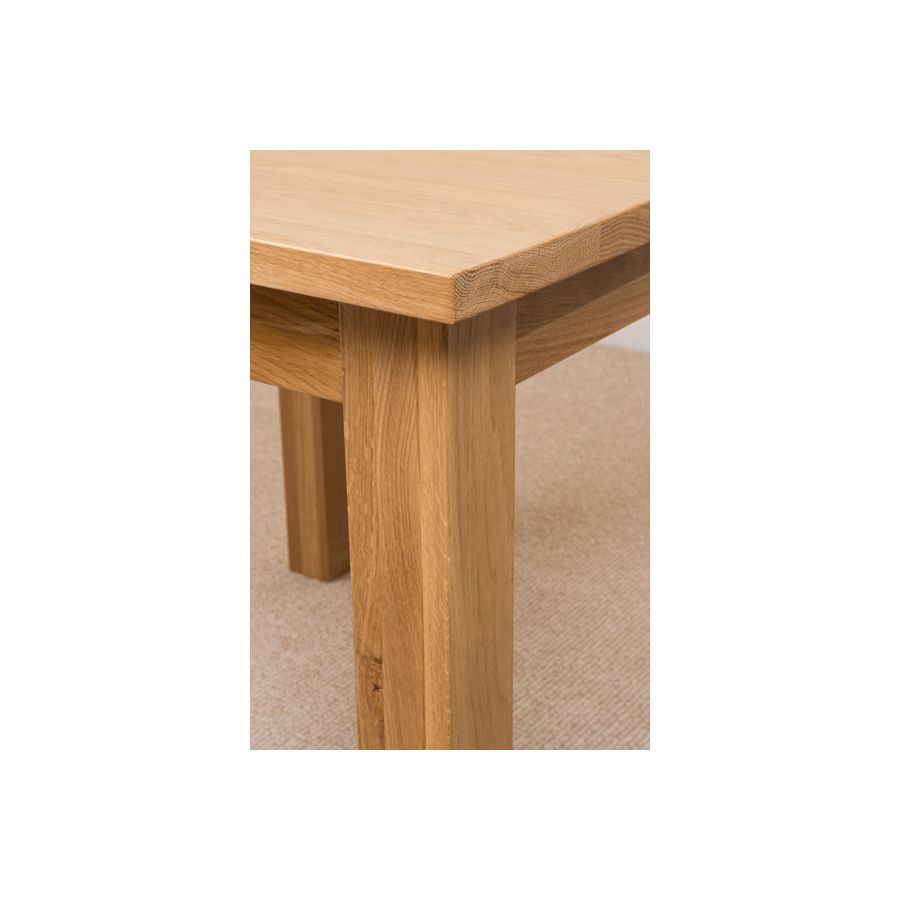 Oslo 90 x 90cm Small Square Oak Dining Set with 4 Lola Brown Leather Chairs