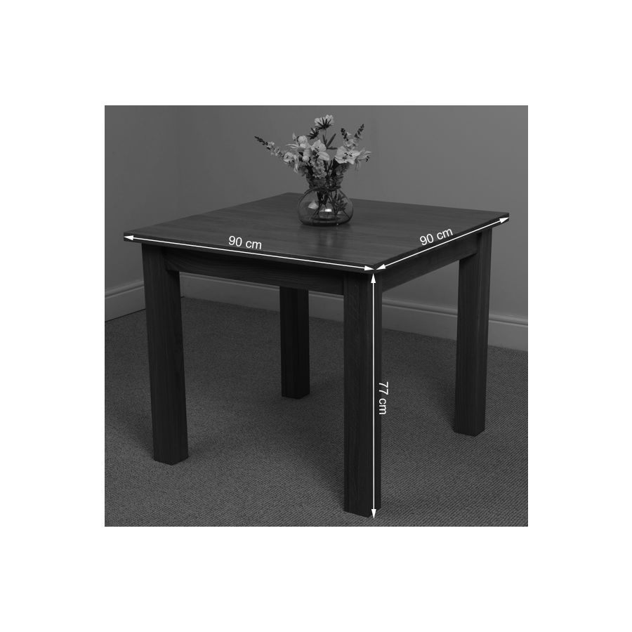 Oslo 90 x 90cm Small Square Oak Dining Set with 4 Lola Brown Leather Chairs