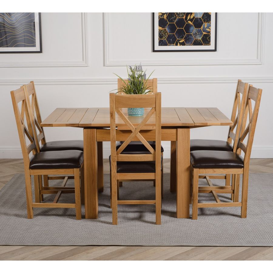 Richmond Small Extending Oak Dining Set with 6 Berkeley Oak Chairs