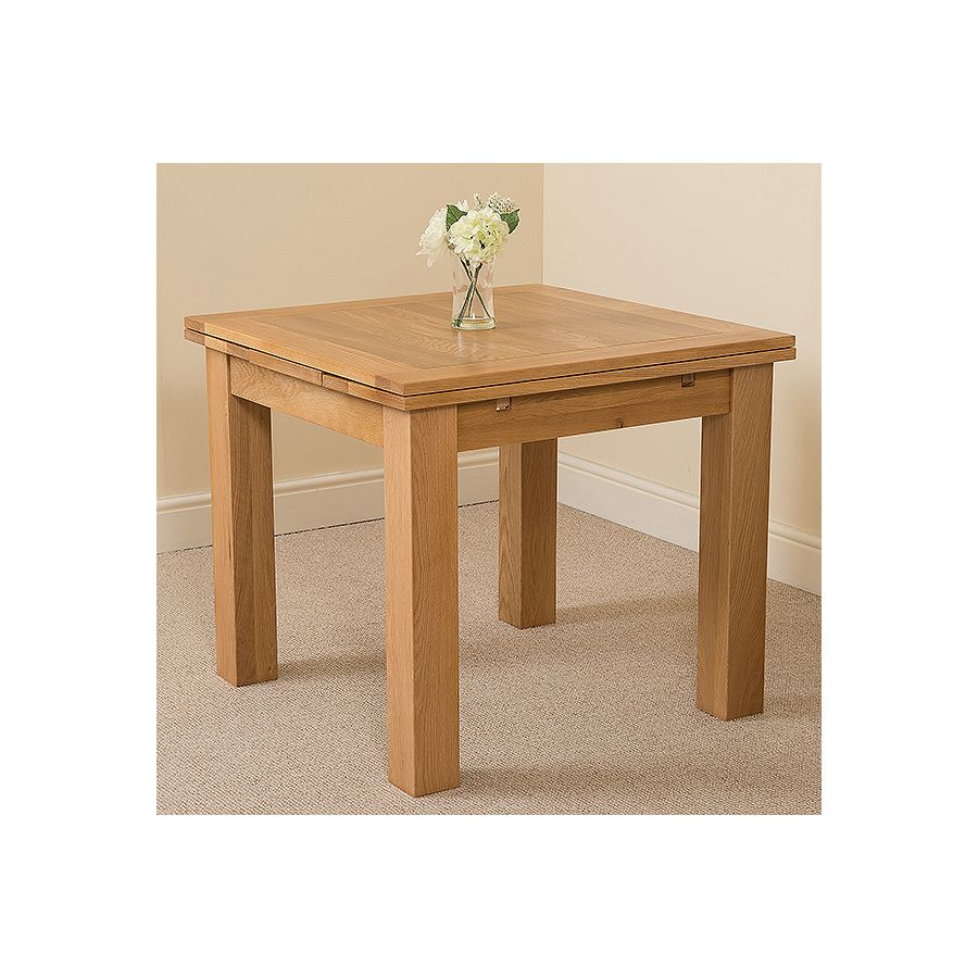 Richmond Small Extending Oak Dining Set with 6 Montana Beige Fabric Chairs