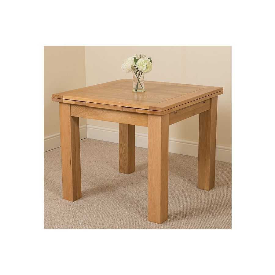 Richmond Small Extending Oak Dining Set with 6 Montana Beige Fabric Chairs