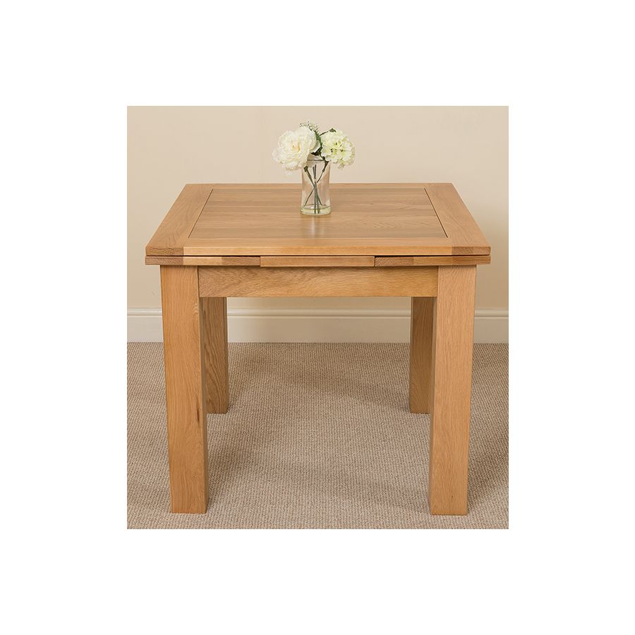 Richmond Small Extending Oak Dining Set with 6 Montana Beige Fabric Chairs