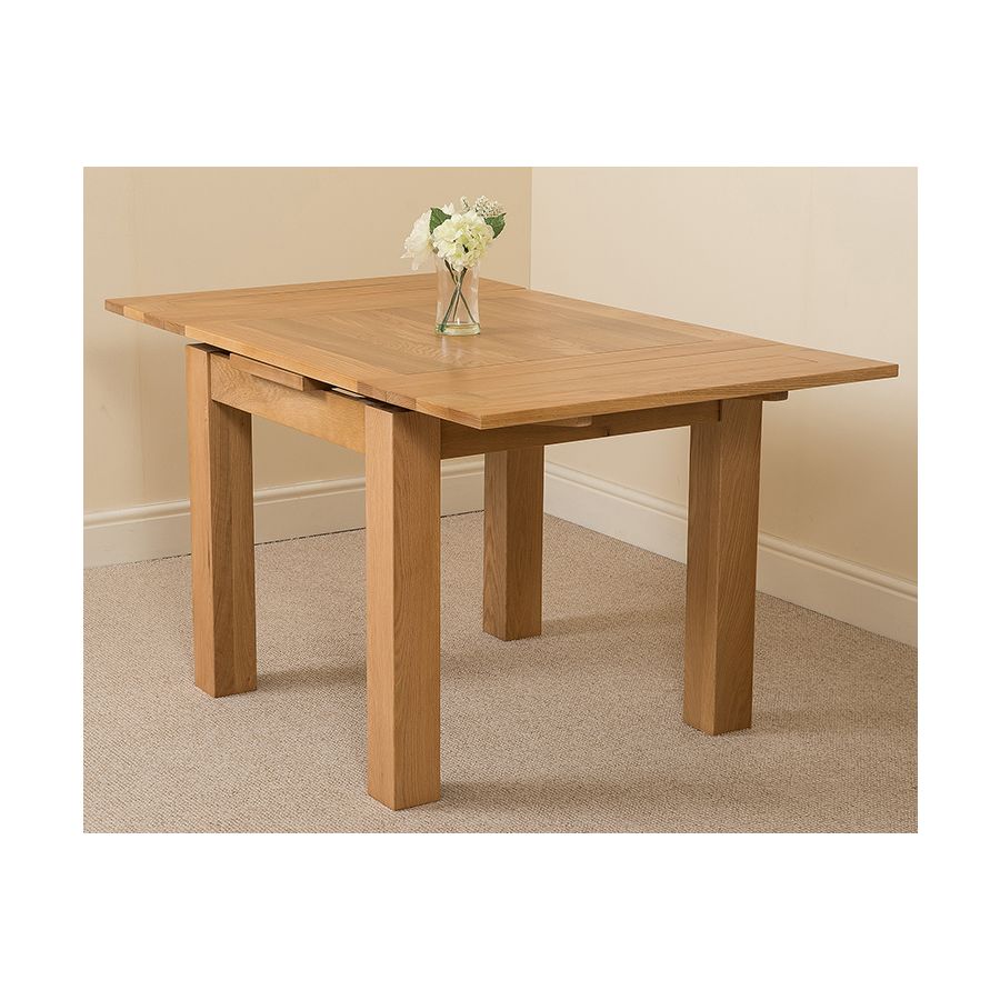 Richmond Small Extending Oak Dining Set with 6 Montana Beige Fabric Chairs
