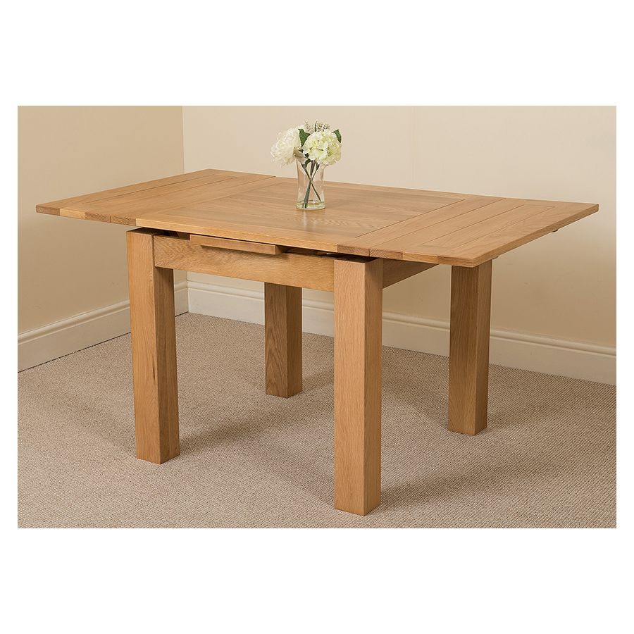 Richmond Small Extending Oak Dining Set with 6 Montana Beige Fabric Chairs