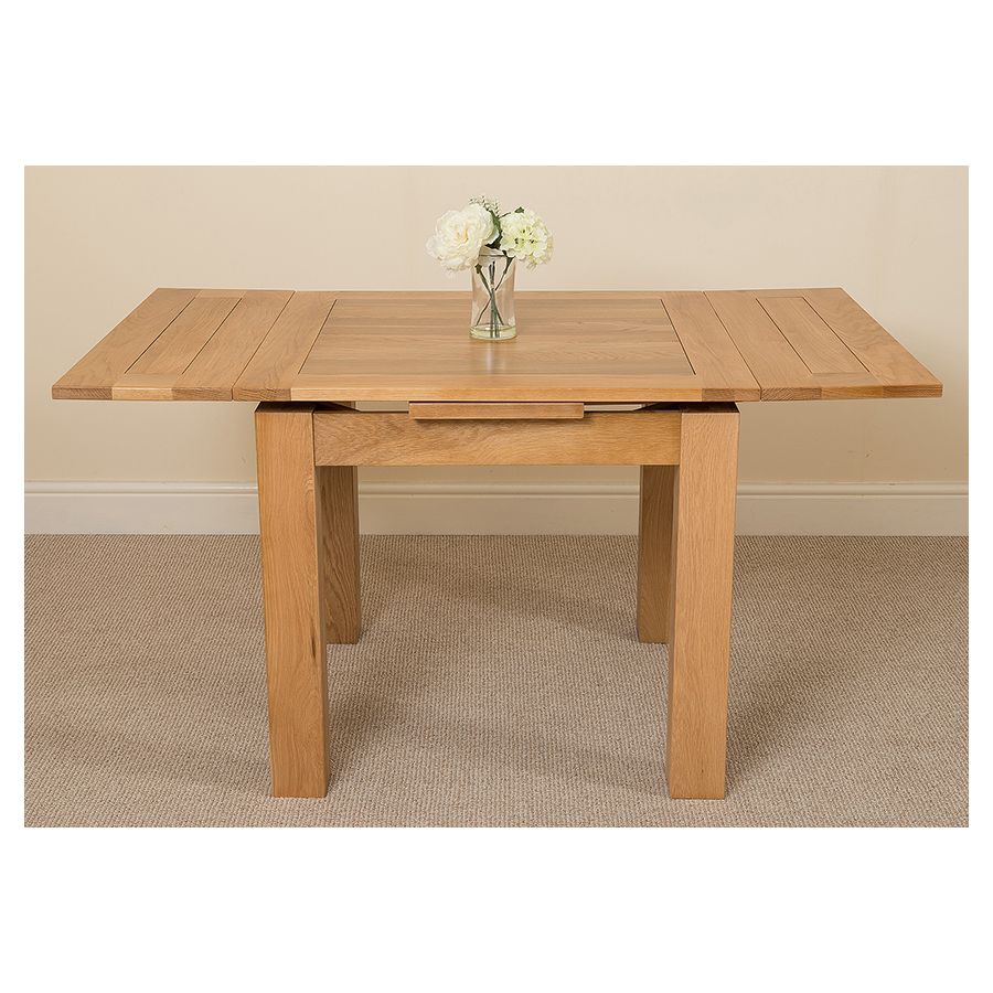 Richmond Small Extending Oak Dining Set with 6 Montana Beige Fabric Chairs