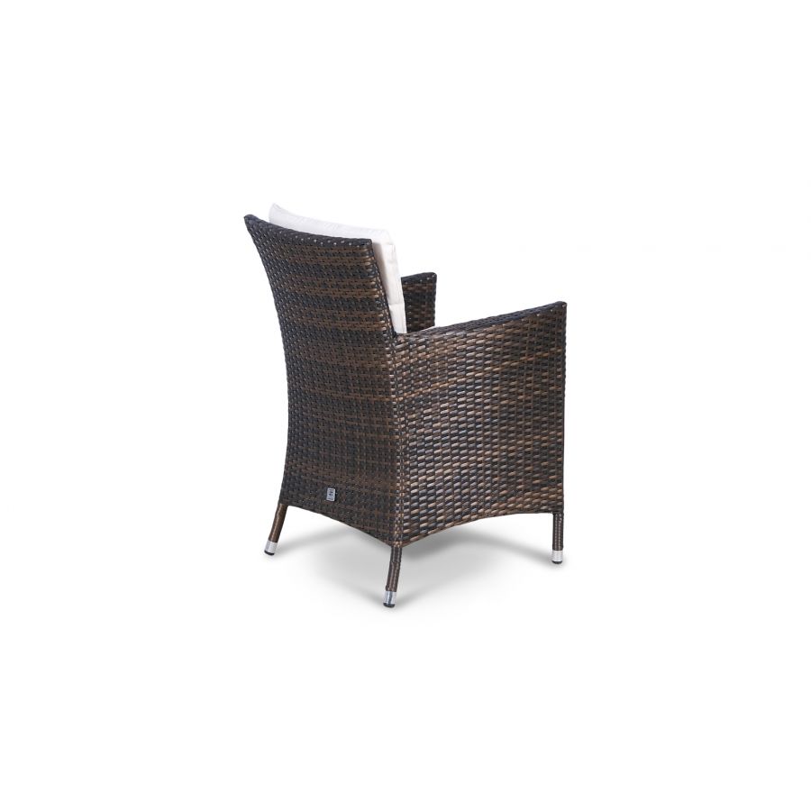 Savannah Fire Pit 4 Seater Square Rattan Dining Set - Brown