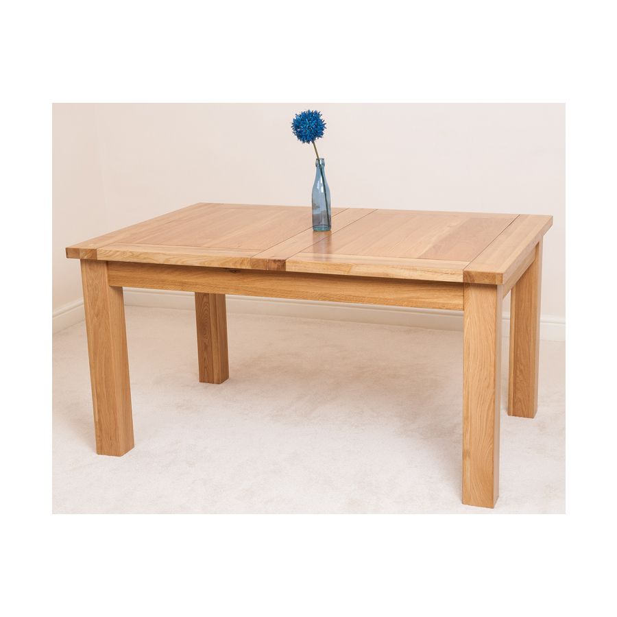 Seattle Oak Extending Dining Table and 8 Montana Burgundy Leather Dining Chairs