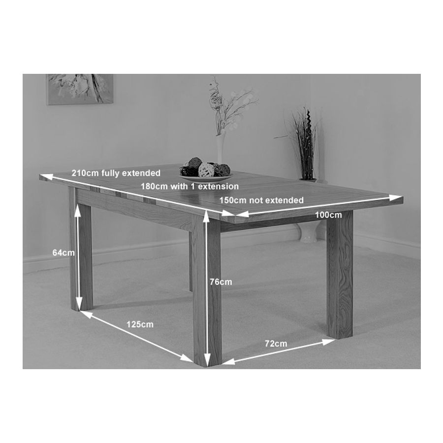 Seattle 150 - 210cm Oak Extendable Dining Table