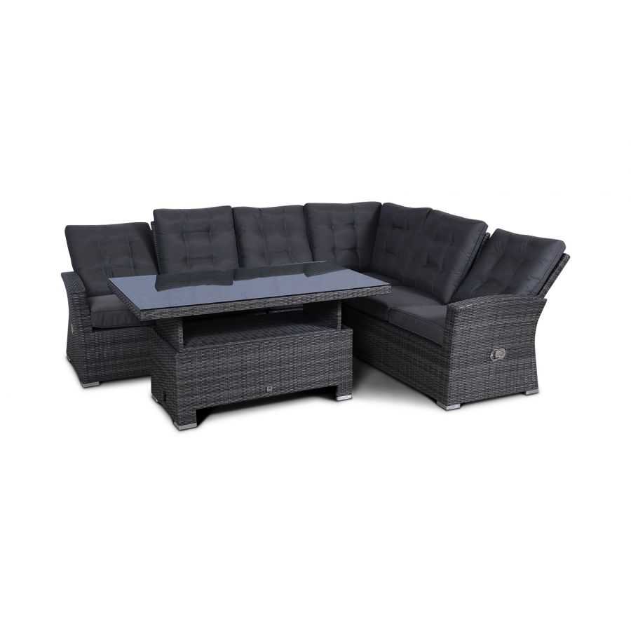 Seville Modular Rattan Corner Sofa Dining Set - Grey