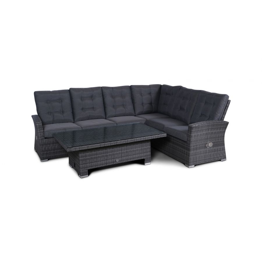 Seville Modular Rattan Corner Sofa Dining Set - Grey