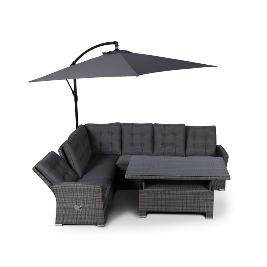 Seville Modular Rattan Corner Sofa Dining Set - Grey