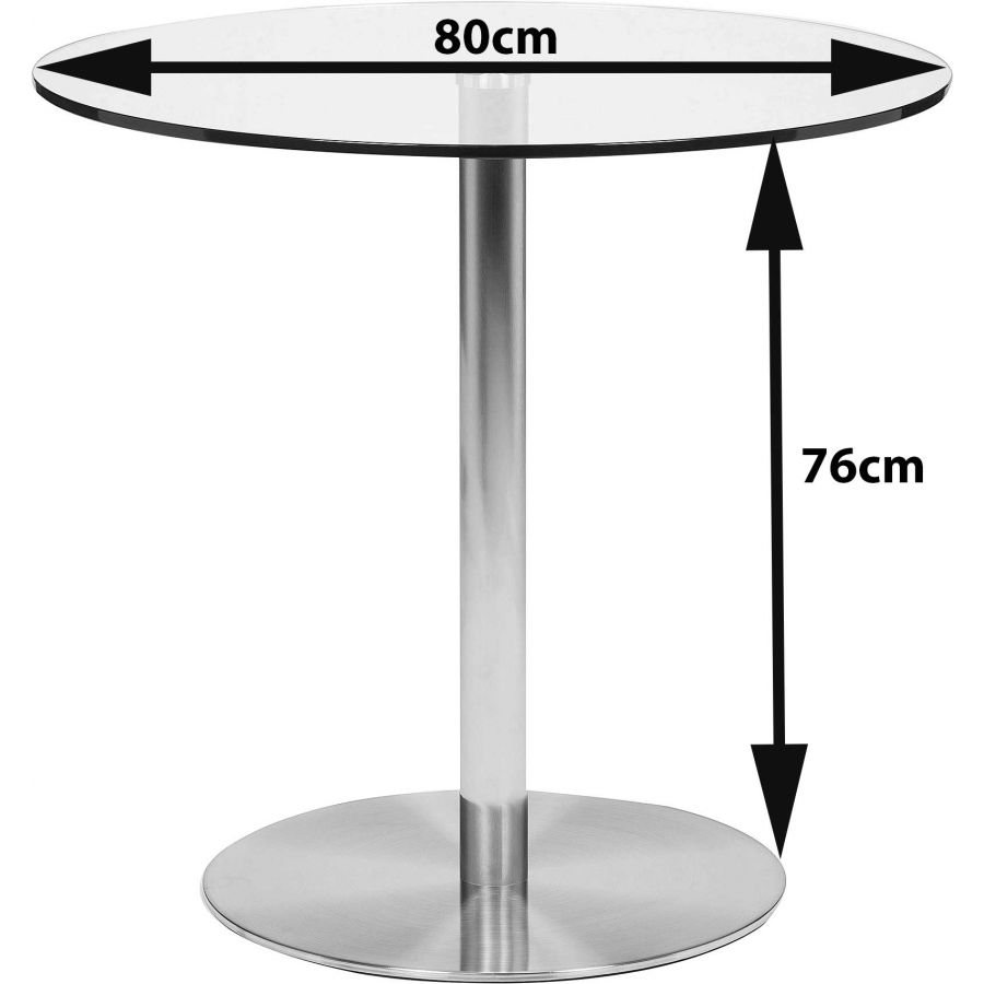 Target Round Glass Dining Table & 4 Elsa Black Leather Chairs