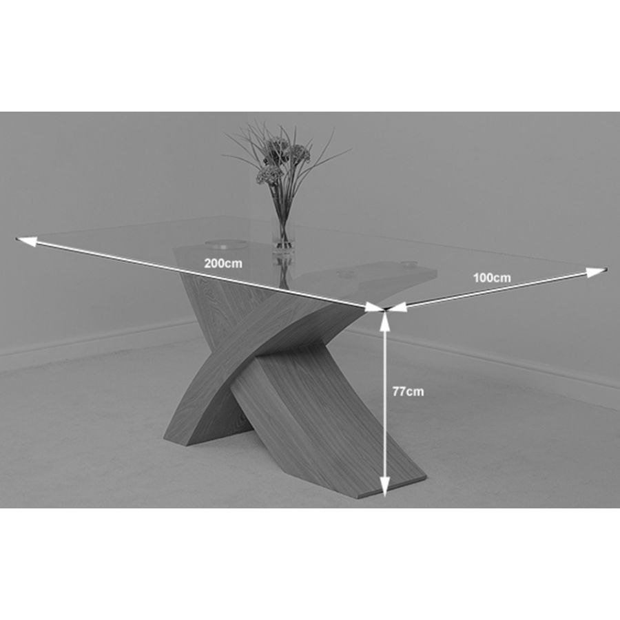 Valencia Oak Large Glass Dining Table & 8 Stanford Oak Chairs