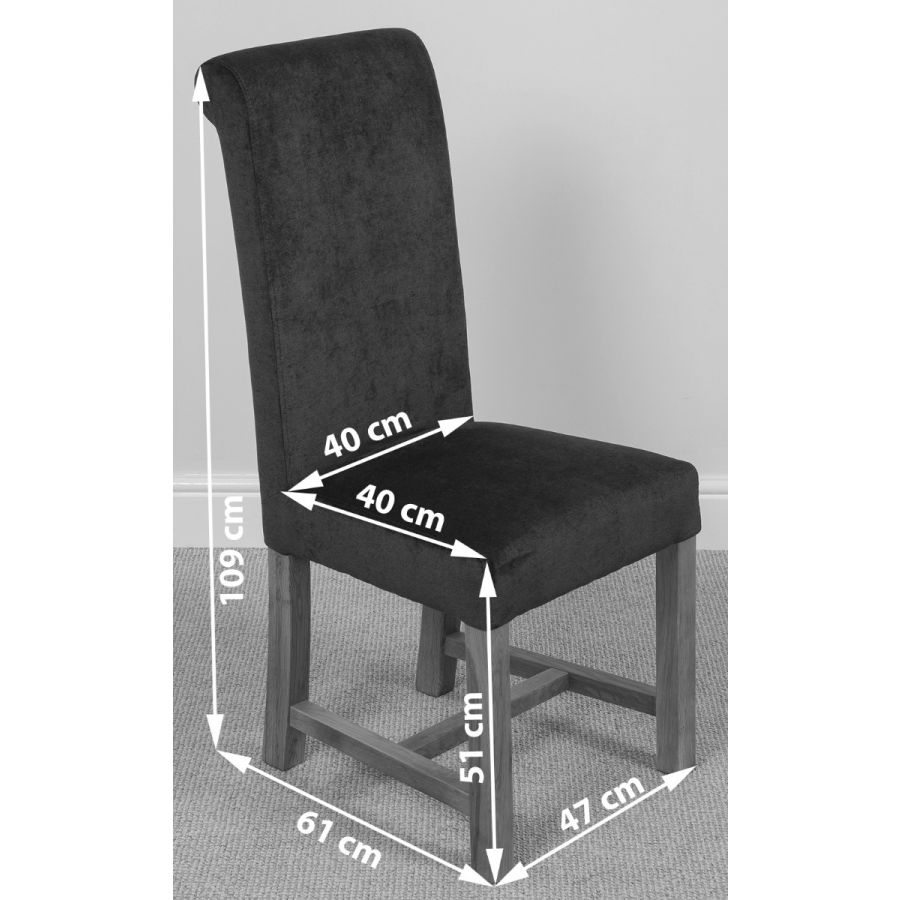 Kuba Medium Oak Dining Table with 4 Washington Black Fabric Chairs Oak Furniture King