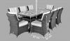 Arizona Rattan Garden Furniture 8 Seat Dining Set - Dimensions