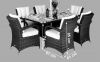 Arizona Rattan Garden Furniture 6 Seat Dining Set - Rectangular Table - Dimensions
