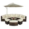 Monaco Rattan Garden Furniture Sofa Set - With Umbrella