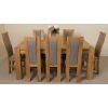 Kuba Solid Oak Dining Set with 8 Stanford Dining chairs - Front