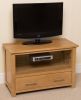 Oslo Solid Oak Small TV Cabinet - Full Size Front