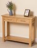 Oslo solid Oak console table -left