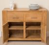 Kuba Solid Oak Small Sideboard - Front Drawers