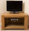 Kuba Solid sleek Oak Corner TV Cabinet - Front